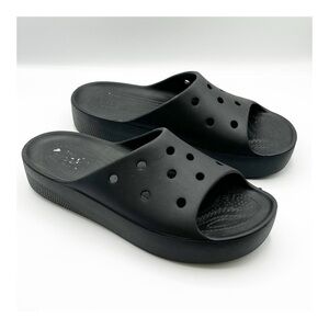 Crocs Classic Platform Slide Sandal Slip On Black Womens 9